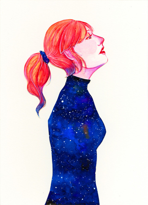 Another watercolor piece inspired by Florence Welch’s song Cosmic Love.