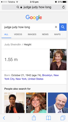 winfieldblue:I wanted to kno how long the show was on judge judy is 1.55 meters long, you heard it here first