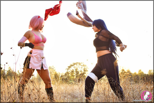 amyfantasy:  Im back on the front page of Cosplaydeviants.com in my newest duo ft. @nsfwdomi as Saku