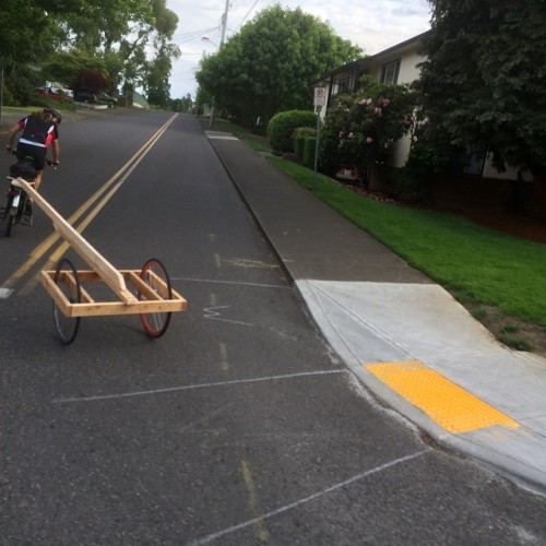 Yellow line rule, broken. Custom canoe bike trailer, win! #magneticmondays