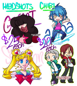 luvmilk:  occultbeast:  i’m taking commissions! Headshots for ษ + Chibi for ฤ!both Headshots and Chibi are shaded and can be of OCs or Fanart!DETAILS;email me if you want a commission! OccultBeast@gmail.compaypal payments onlyOCs MUST HAVE AN IMAGE