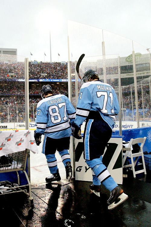 Evgeni Malkin 2008 Blue Winter Classic Pittsburgh Penguins 2nd Period Game  Worn Jersey