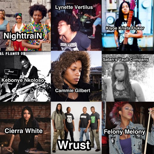 femalefrontedbandsconfessions: For Black History Month Black men and women in metal, rock, punk etc.