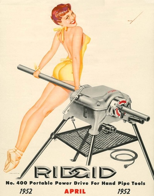 boomerstarkiller67: art by George Petty - Ridgid Tool Company calendars (1952-1956)