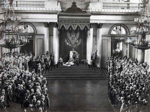 ghosts-of-imperial-russia: Opening of the Russian Imperial State Duma in the St George’s Hall of the