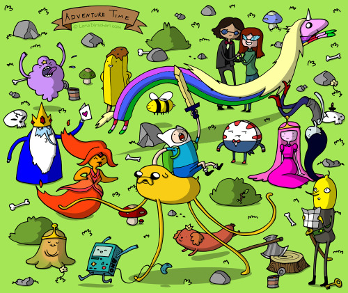 lenadirscherl: ADVENTURE TIME CROWDED PICTURE I’ve remastered the Adventure Time picture which had
