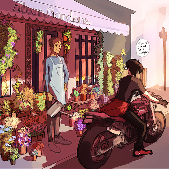 jvvvk: keith is a mechanic and just cant get enough of the cute florist who works