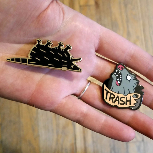 I made ‘possum enamel pins y’all! They’re up on my etsy now!Trash PinPlayin’ ‘Possum Pin #etsy#enamel pins#opossum#possum#my art