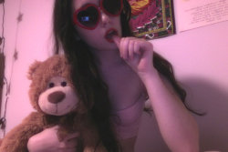 bratbum:  dress up #2 featuring sunglasses gifted from commoncollapse and my stuffie named cinnamon!