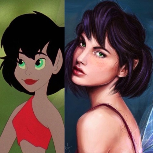 glimpenart:My Disney girls (and others )compared with the films!