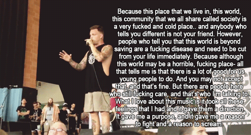 0pi4te:  dancenatashadance:  the-deepest-sh4de-of-jad3d:  i-ship-you-and-me-because-i:  ladisbutt:  This man is an inspiration.  Who is this guy?! *-*  Jesse Barnett, singer for Stick To Your Guns. awesome dude.  Thank god someone made a post with his