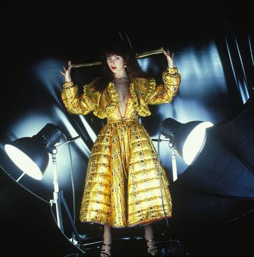 thesongremainsthesame: Kate Bush photographed by Claude Vanheye wearing a Fong Leng dress in th