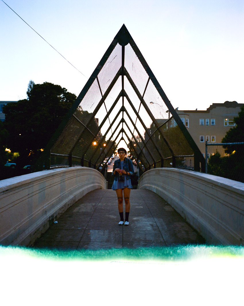 vivian-fu:  Noorann on Bridge with Light Leak, Mission, March 2014 by Vivian Fu