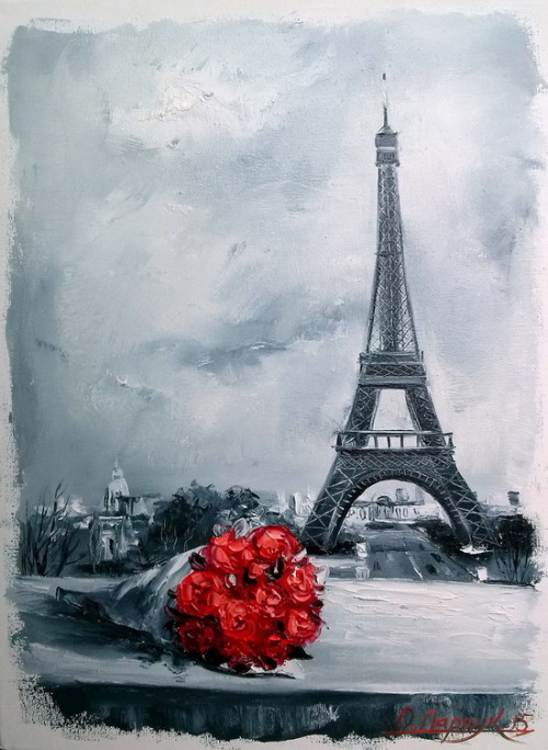 bestof-society6: ART PRINTS BY OLHA DARCHUK bouquet for Parisians  Paris  Moulin Rouge&nbs