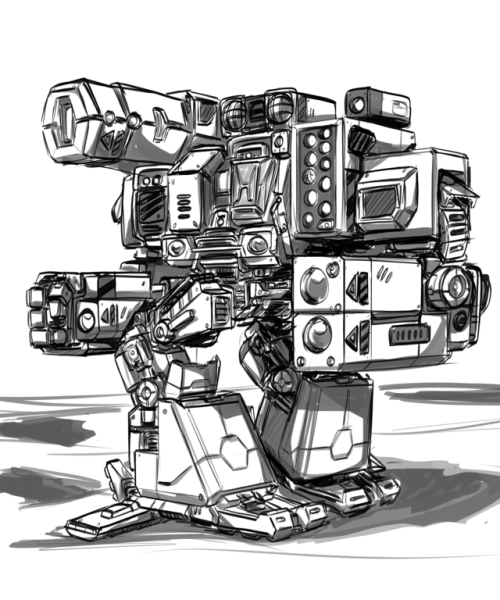 jolleboi:Still inspired to sketch some custom design battlemech from the one i drew earlier today, I