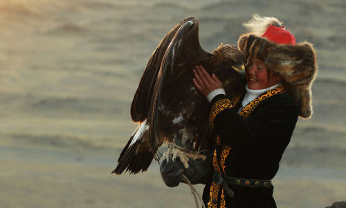 thegreenwolf:13-year-old Kazakh Girl, Ashol Pan,  Trained To Become Eagle Hunter
