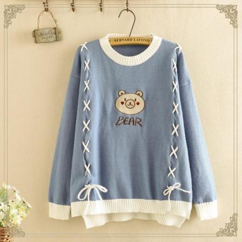 Cute Bear Round Neck Sweater starts at $34.90 ✨✨ I like this one. What about you? 