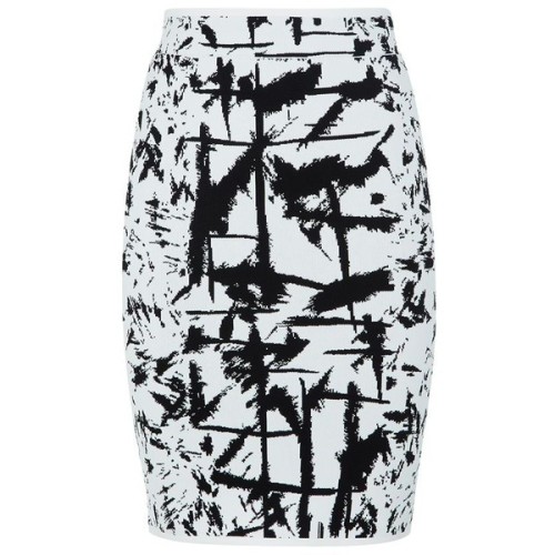 BCBGMAXAZRIA Graphic Knit Skirt ❤ liked on Polyvore (see more knit skirts)