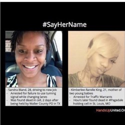 thesnobbyartsyblog:  j2ndson:  #sayhername  BlackWomeLivesMatter