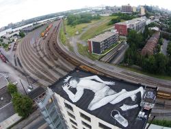 Littlelimpstiff14U2: The Wonderful Aerial/Rooftop Street Art Of Ella And Pitr ( Aka