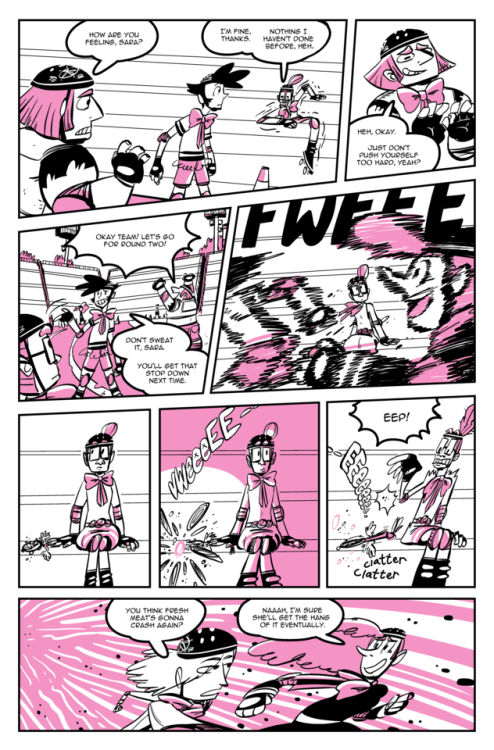 If you haven’t been reading my roller derby magical girl comic, here’s just a bit of wha