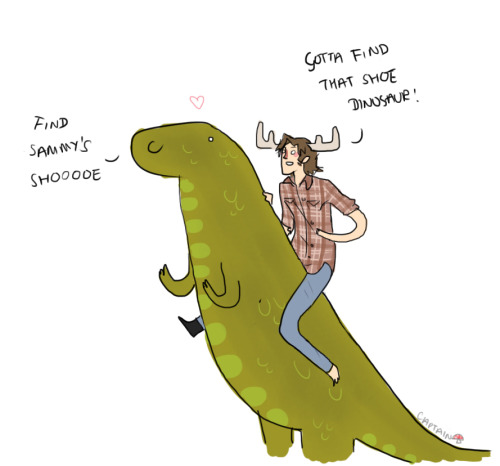 captainshroom:For gabrielsbuttcheeks who asked for sammy recruiting a dinosaur to help him find his 