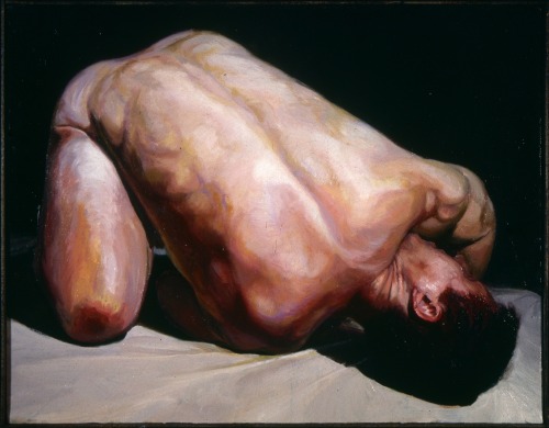 missinglinksblog:Paul Beel. “Man in Knot”,1996. Oil on canvas.