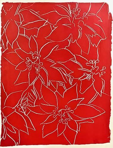 Andy Warhol -  Poinsettias, c. 1983, Screenprint on Saunders Waterford paper