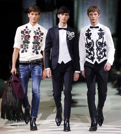 Benjamin Benedek, Luca Stascheit & Tim Schuhmacher | Dsquared2 Fall/Winter 2015 | Milan Fashion 