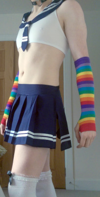 pandamittz:  More kawaii schoolgirl pics for you guys today, only this time more penisy.Goes to show that old saying “you can’t cover up an erect dick in a skirt”.TTFN &lt;3