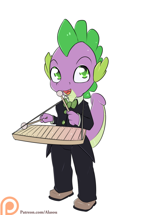 alasou:Dragon Smash Gently. I guess Spike in this style look just like a proportionally weird version of the show Spike… drawn for patreon the 15-01-2016=3
