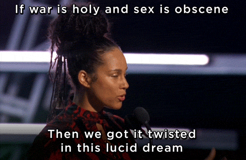 itzlieztli:  yahooentertainment:  Keeping it 100 Alicia Keys’ heartfelt poem at