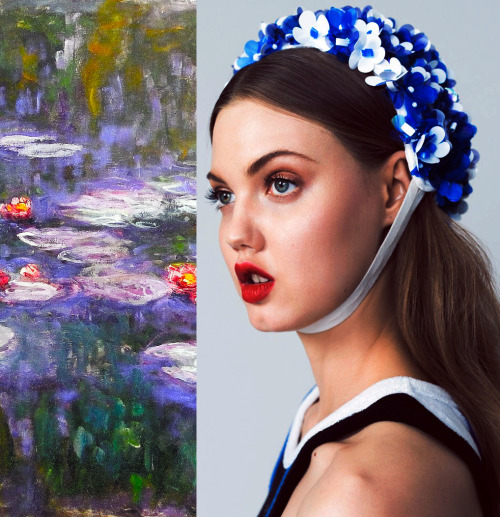 Water Lilies 1916-1919, Claude Monet x Lindsey Wixson by Daniel Matallana for Harper’s Bazaar 