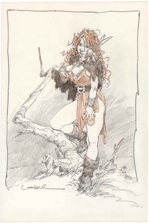 Pelisse. Illustration originale inédite. Mine de plomb et sanguine sur papier. 37.8 x 56.3 cm