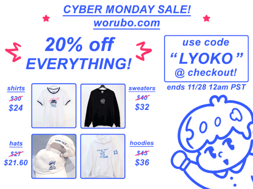 Doing a little cyber monday sale! Everything will be 20% off!! Make sure to enter code &ldquo;LYOKO&