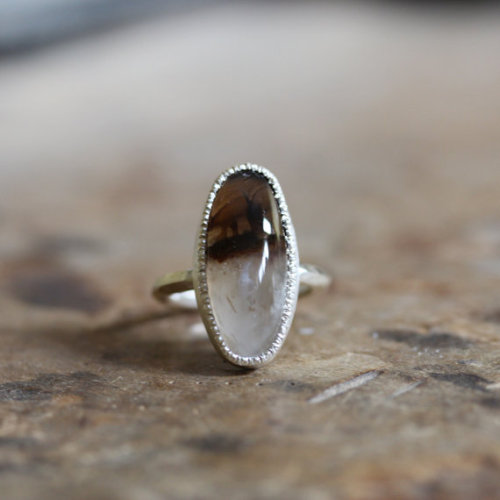 all-things-bright-and-beyootiful:  White Agate Silver Ring by Nangijala Jewelry 