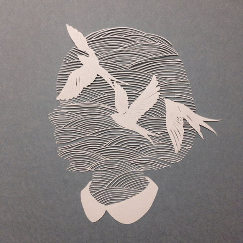 Flowers, Animals, and Children Intertwine in Stylized Paper Cut Artworks by Kanako AbeSource: i