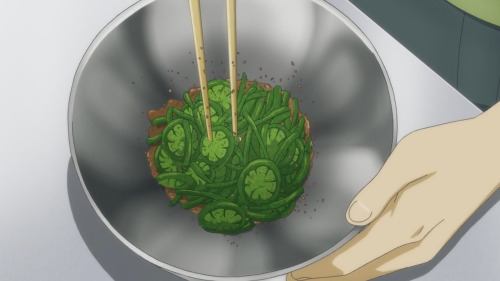 itadakimasu-anime:Fiddlehead ferns!Flying Witch, Episode 7Papae! Matteucciae mihi placent!