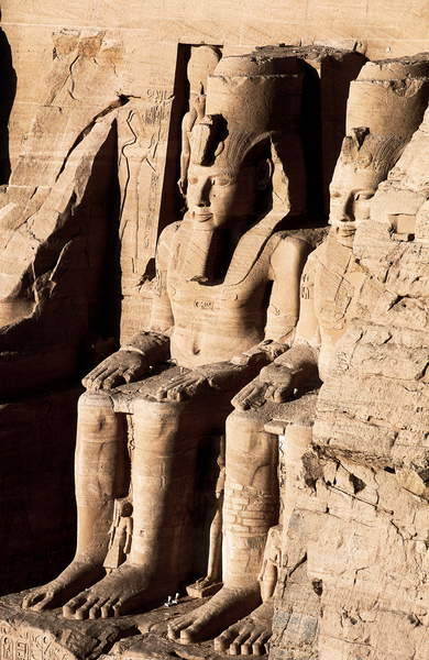 Abu Simbel Two of the four colossal statues at the entrance to the Great Temple of Ramesses II at Ab