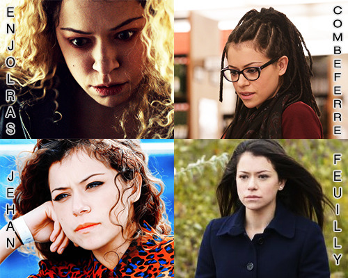 grantaireagog:Orphan Mis  »  featuring Tatiana Maslany as everyoneEnjolras was a teenage runaway who