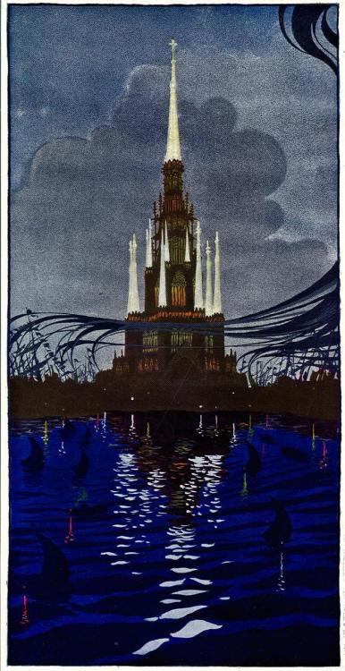 hideback:  Josep Puig i Cadafalch (Catalan, 1867-1956) Unbuilt Design for Basilica of Our Lady of Lu