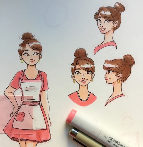 Wasn’t going to post this here but meh, why not? XD Just some restaurant doodles of a waitress OC. 