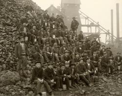 historicaltimes: Miners pose with lunch pails