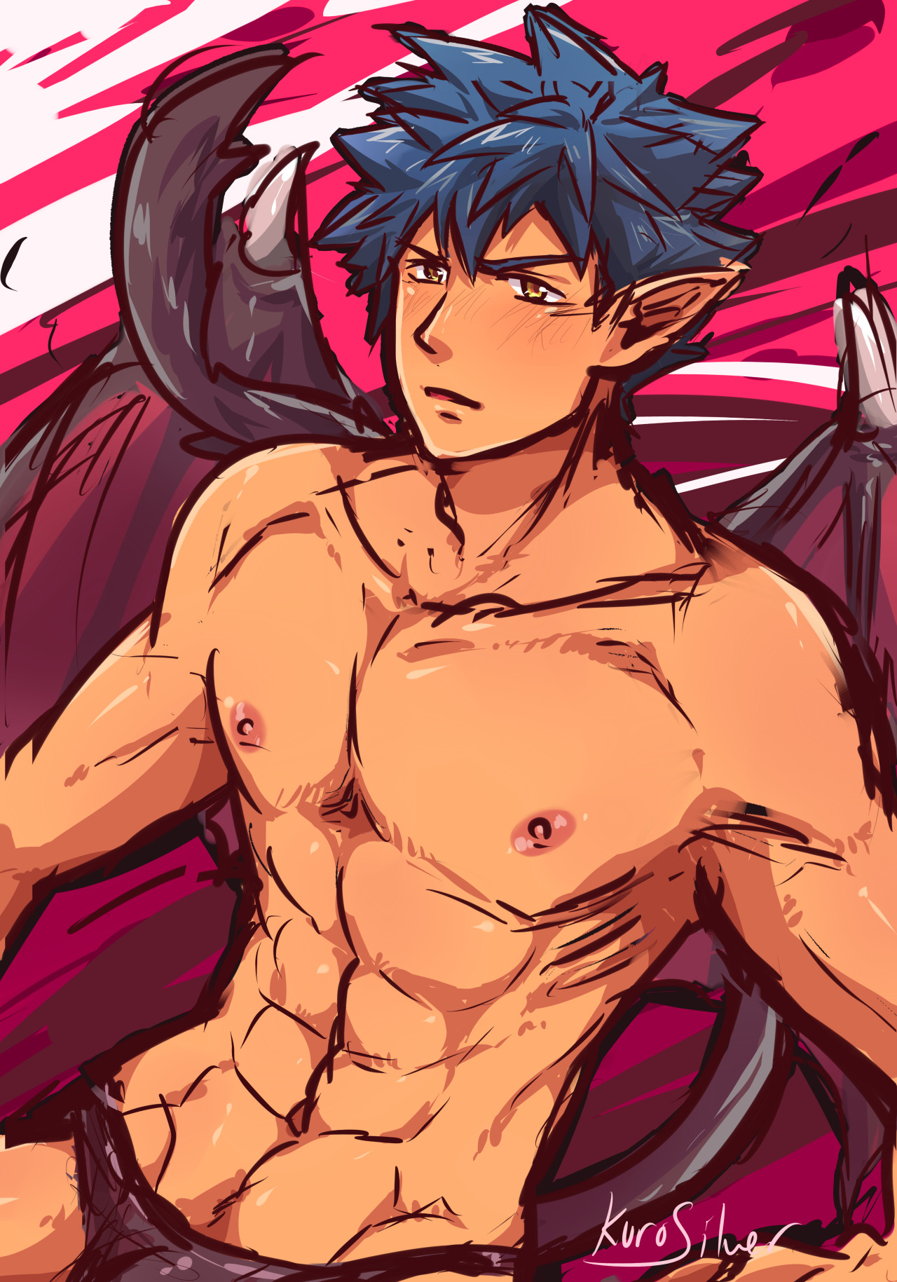 ikurosilver:  Doodling in school during break cause i got nothing else to do….XD