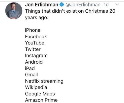 “Things that didn’t exist on Christmas 20 years ago” @jonerlichman (at New York, New York)
https://www.instagram.com/p/B6lUTxeA9Q2/?igshid=18xb8jvjweudx