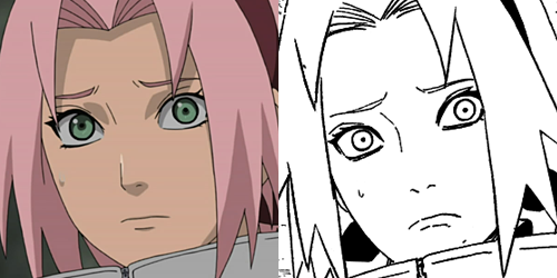 strawberrycreampiefluff:  of-cherryblossoms:  I’m going to call this photoset “Studio Pierrot, what is your problem?”. Inspired by this, this and this.   Sakura is A LOT hotter in the Manga. 
