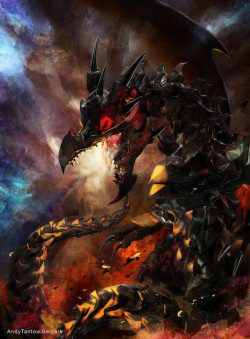 ilustra-art: Red Eyes b dragon by Andybelzark