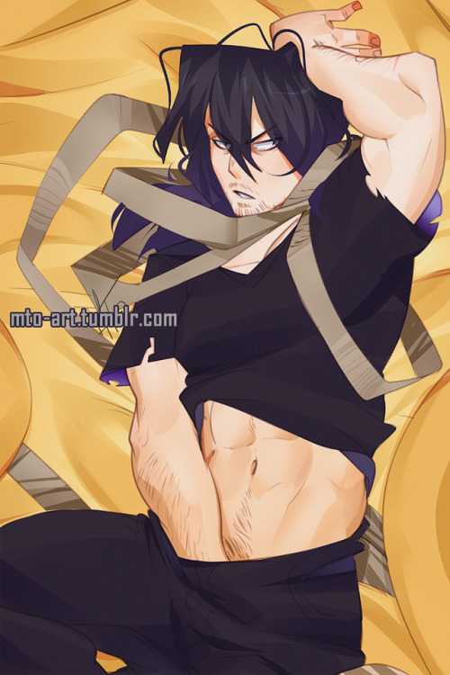 mto-art: Patrons suggested Aizawa Shouta for this month’s pin-up ^^ 4 versions will be available on 