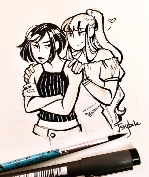 I suppose inktober is as good a time as any to introduce my lesbian OCs? They’re the embodiment of t