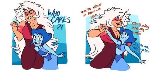 yurifruit:  Malachite Running Underwater*aggressively makes fluffy Jasper/Lapis because the ship has a MIGHTY NEED* This is my anthem fight me I love them 